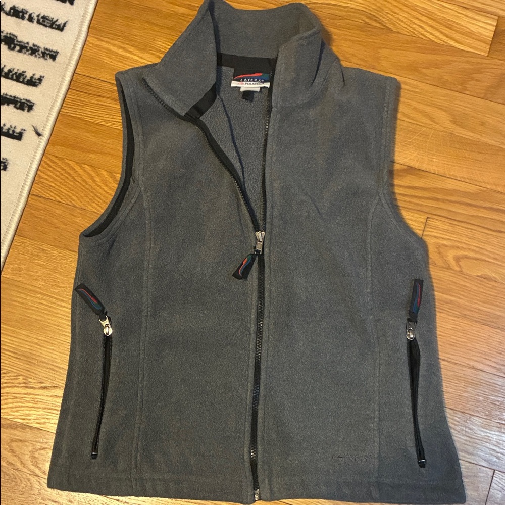 Charcoal Sleeveless Fleece Vest